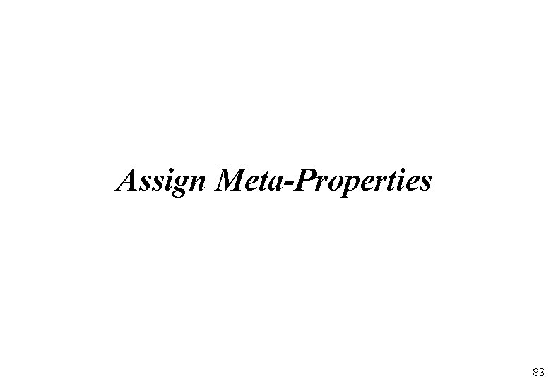 Assign Meta-Properties 83 