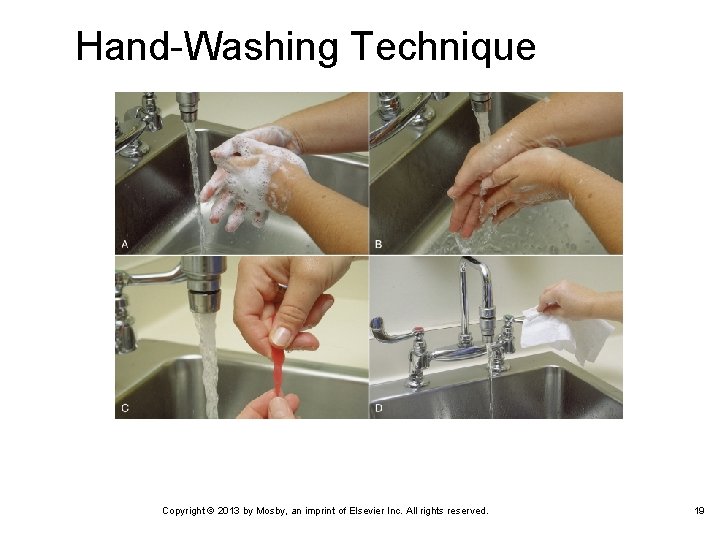Hand-Washing Technique Copyright © 2013 by Mosby, an imprint of Elsevier Inc. All rights