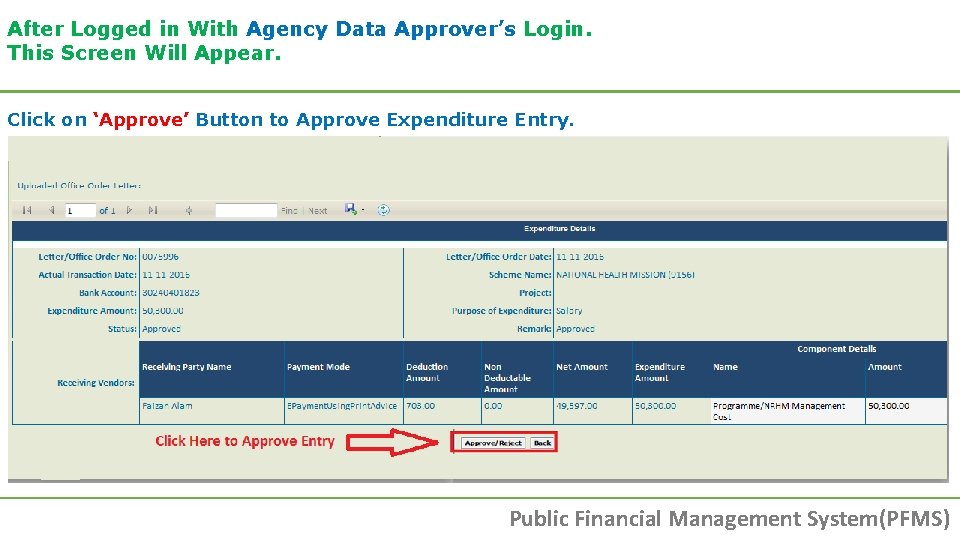 After Logged in With Agency Data Approver’s Login. This Screen Will Appear. Click on After Logged in With Agency Data Approver’s Login. This Screen Will Appear. Click on