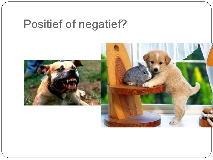 Positief of negatief? 