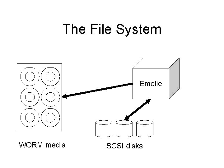 The File System Emelie WORM media SCSI disks 