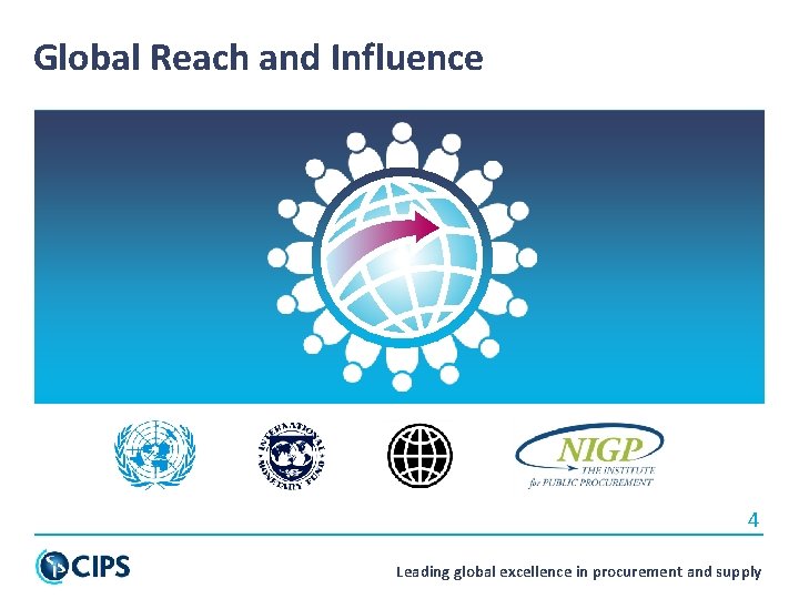 Global Reach and Influence 4 Leading global excellence in procurement and supply 