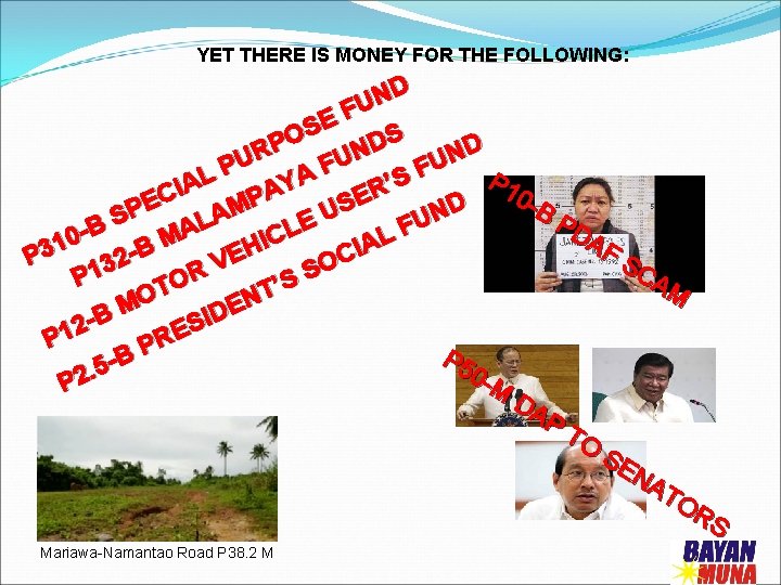 YET THERE IS MONEY FOR THE FOLLOWING: D N U F SE S O