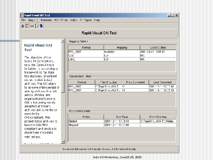 RVOT Indo-US Workshop, June 23 -25, 2003 