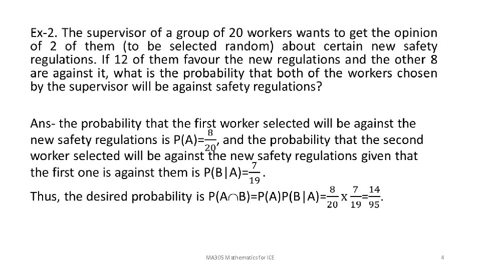  • MA 305 Mathematics for ICE 4 