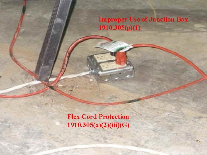 Improper Use of Junction Box 1910. 305(g)(1) Flex Cord Protection 1910. 305(a)(2)(iii)(G) 35 