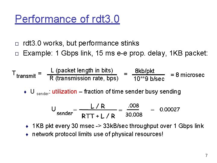 Performance of rdt 3. 0 □ rdt 3. 0 works, but performance stinks □