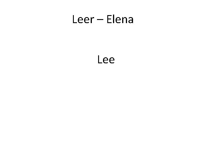 Leer – Elena Lee 