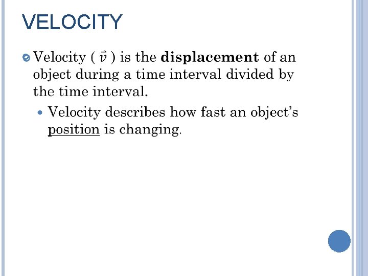 VELOCITY 