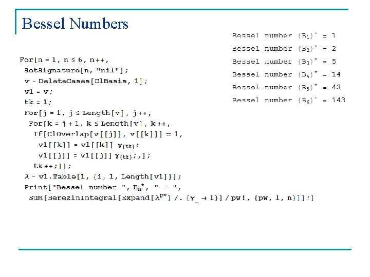 Bessel Numbers 