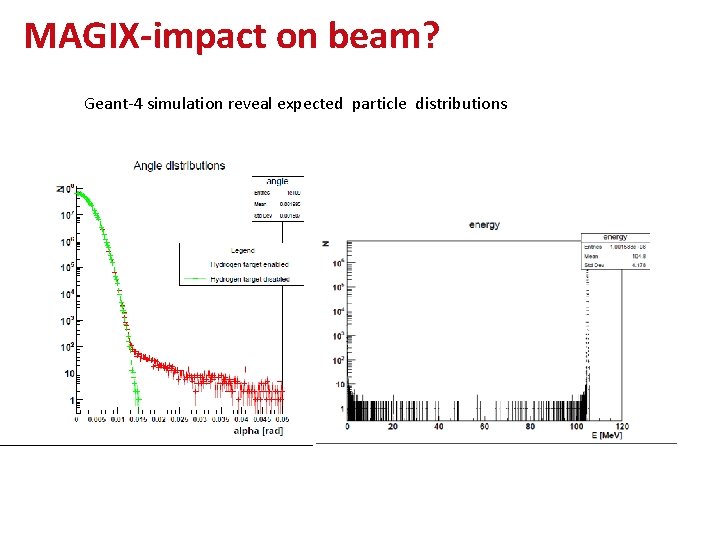 MAGIX-impact on beam? Geant-4 simulation reveal expected particle distributions 