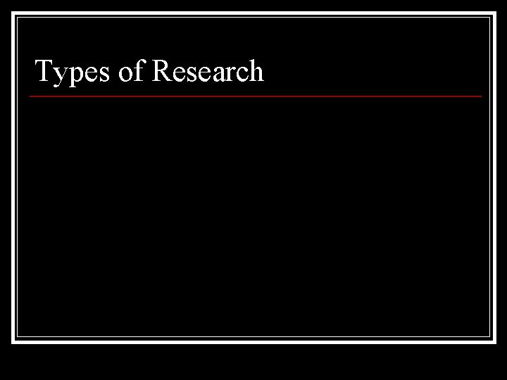 Types of Research 
