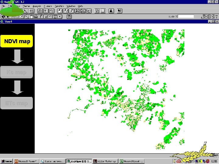 NDVI map Kc map ETc map 