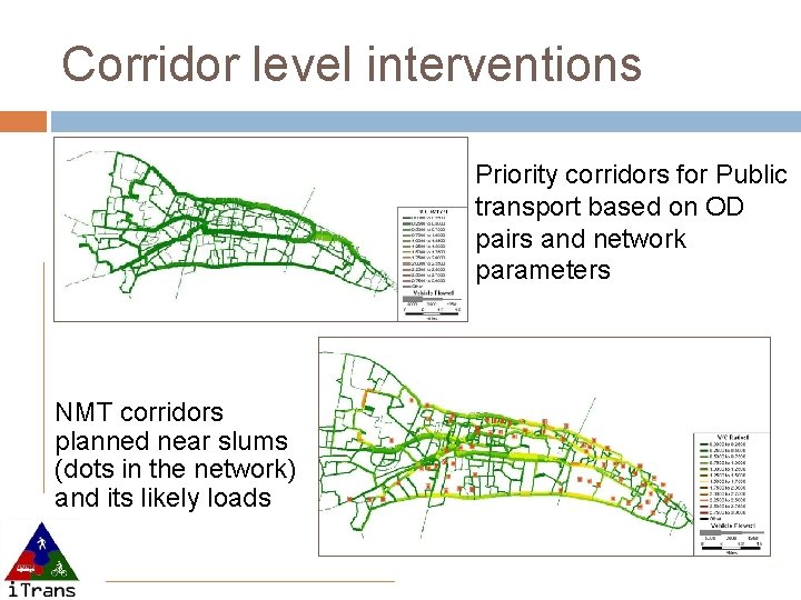 Corridor level interventions Priority corridors for Public transport based on OD pairs and network