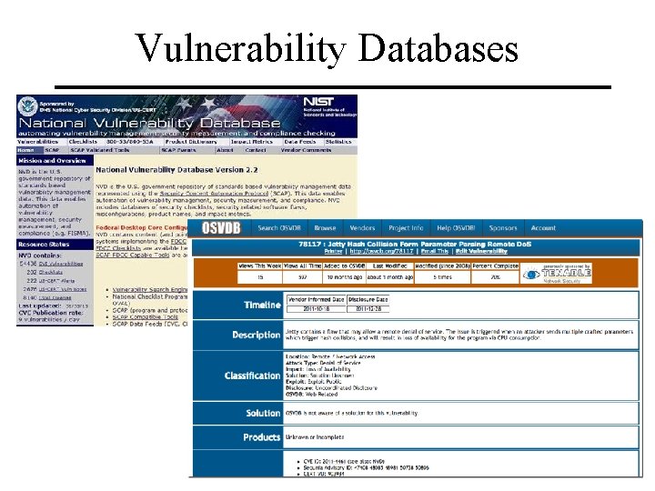 Vulnerability Databases Slide #3 