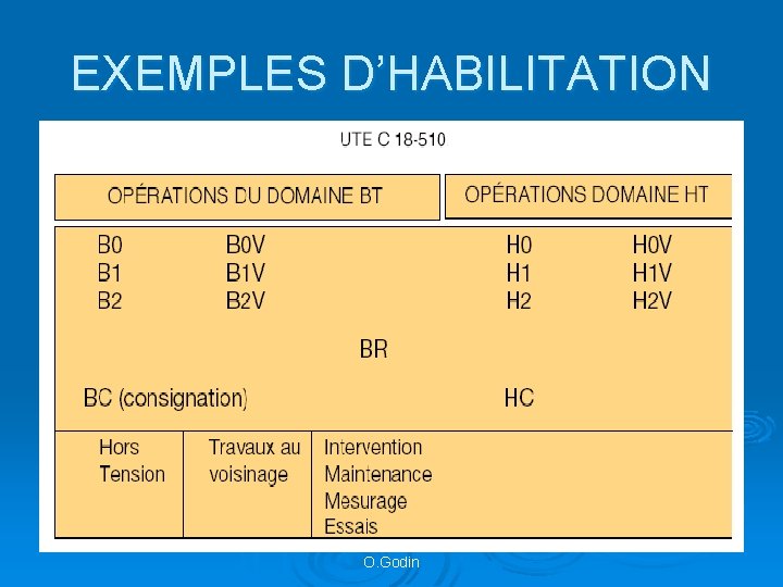 EXEMPLES D’HABILITATION O. Godin 