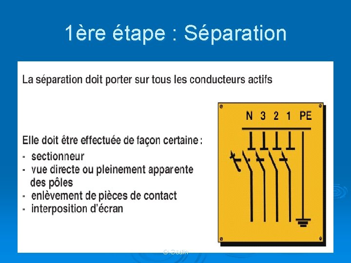 1ère étape : Séparation O. Godin 