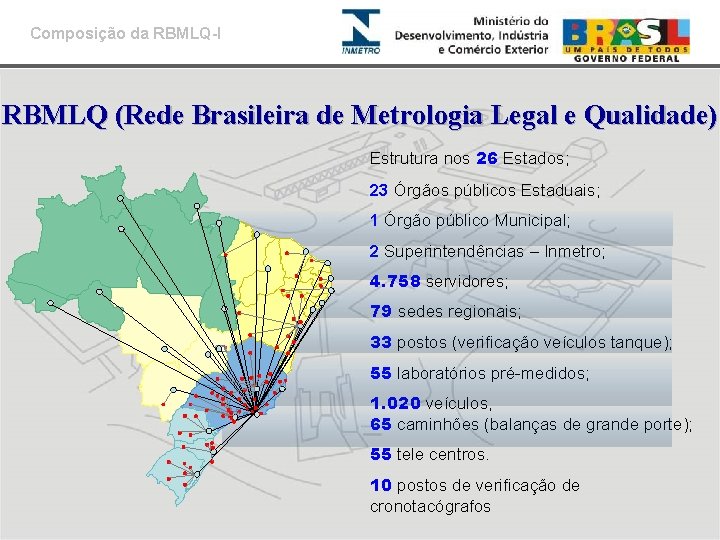 Composição da RBMLQ-I RBMLQ (Rede Brasileira de Metrologia Legal e Qualidade) Estrutura nos 26