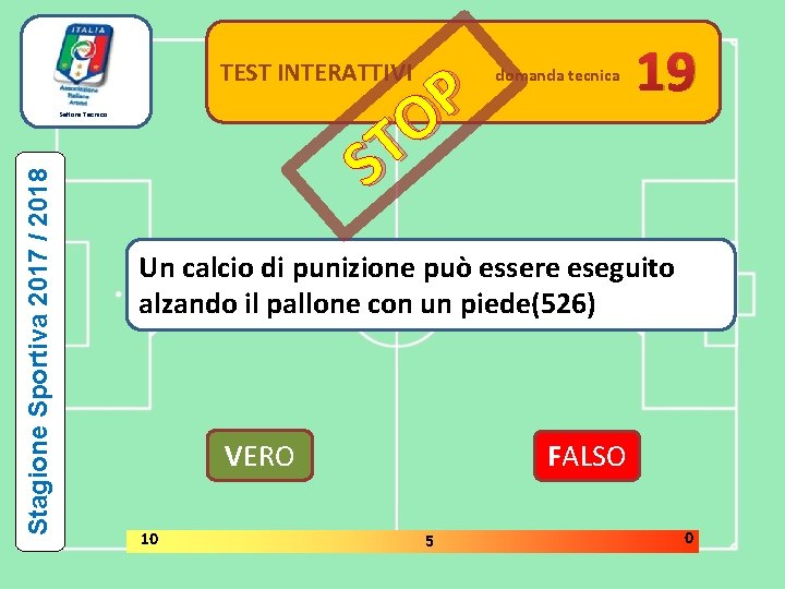 TEST INTERATTIVI P O T S Stagione Sportiva 2017 / 2018 Settore Tecnico domanda