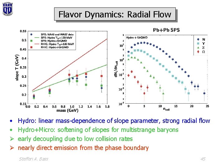 Flavor Dynamics: Radial Flow • • Ø Ø Hydro: linear mass-dependence of slope parameter,
