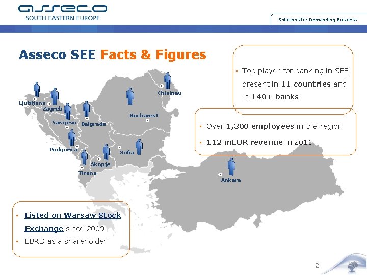 Solutions for Demanding Business Asseco SEE Facts & Figures • Top player for banking