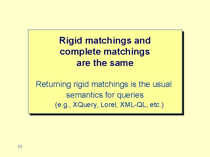 Rigid matchings and complete matchings are the same Returning rigid matchings is the usual