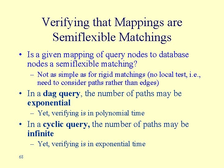 Verifying that Mappings are Semiflexible Matchings • Is a given mapping of query nodes