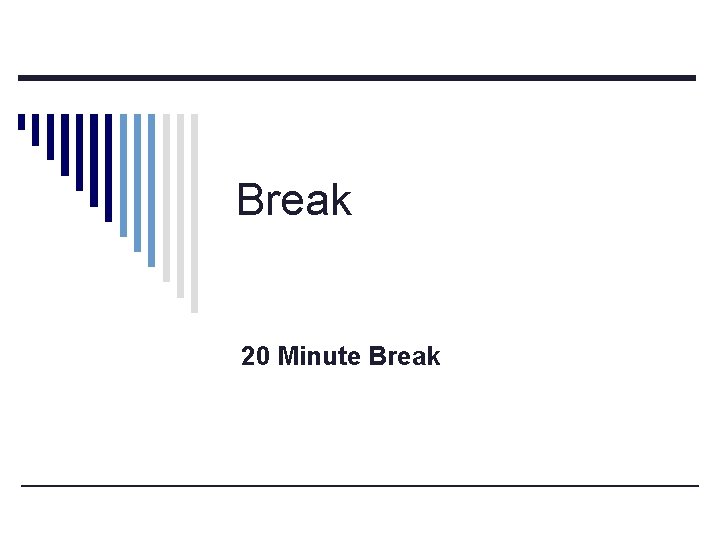 Break 20 Minute Break 