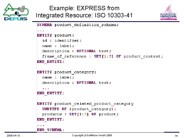 Example: EXPRESS from Integrated Resource: ISO 10303 -41 2008 -04 -13 Copyright LKSoft. Ware