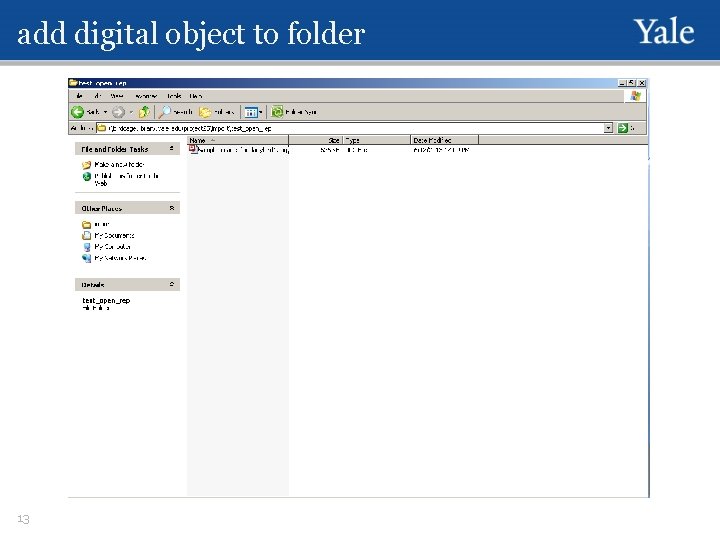 add digital object to folder 13 