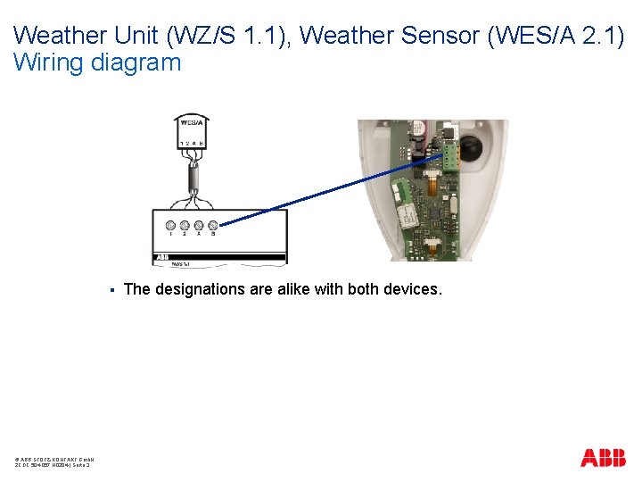 Weather Unit (WZ/S 1. 1), Weather Sensor (WES/A 2. 1) Wiring diagram § ©