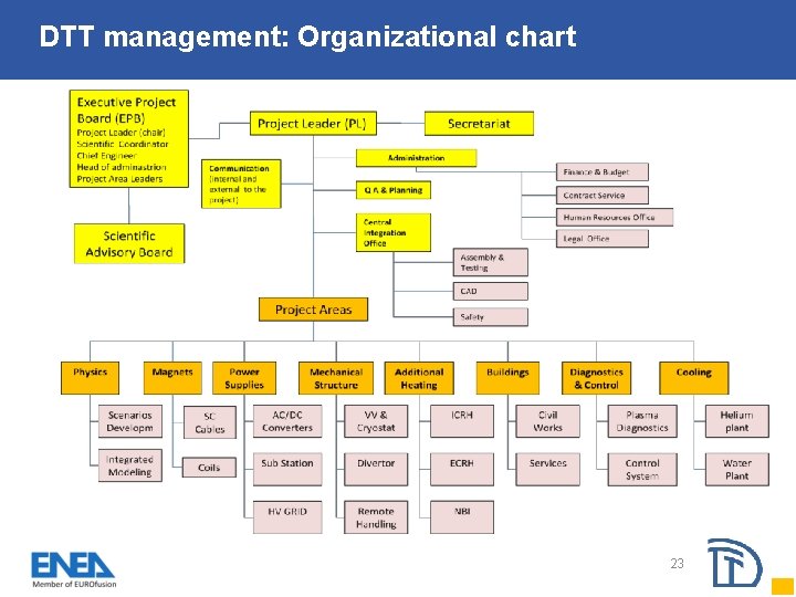 DTT management: Organizational chart 23 