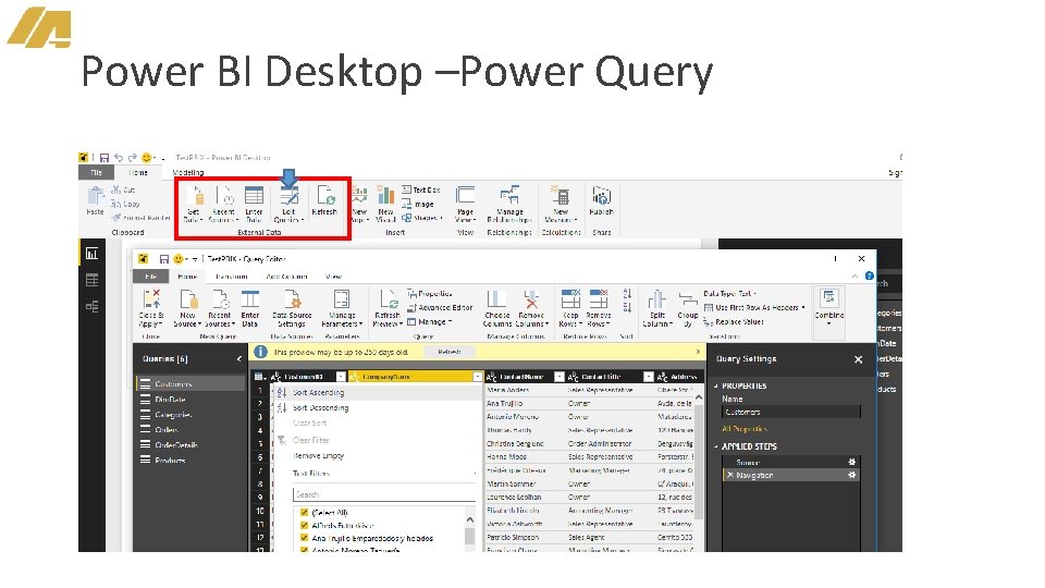 Power BI Desktop –Power Query 