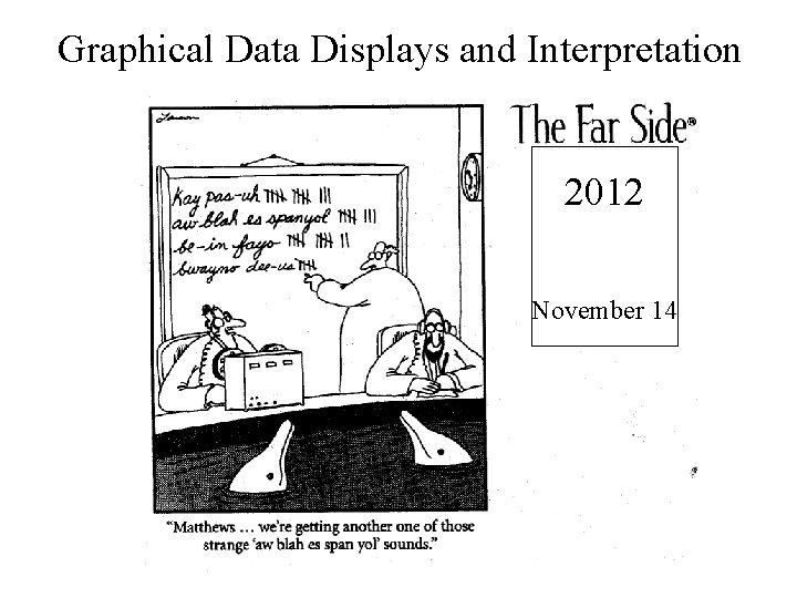 Graphical Data Displays and Interpretation 2012 November 14 