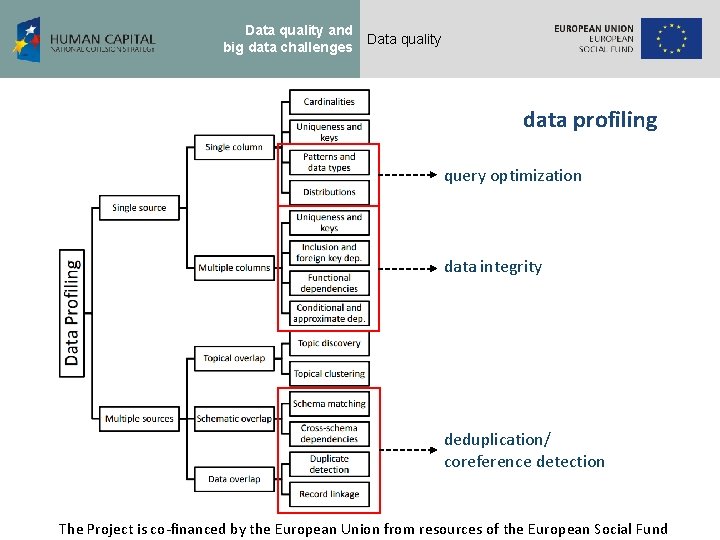 Data quality and big data challenges Data quality data profiling query optimization data integrity