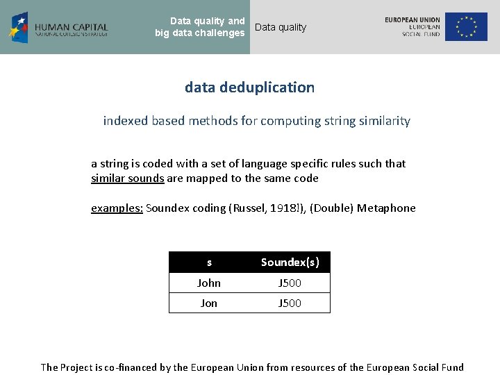 Data quality and big data challenges Data quality data deduplication indexed based methods for