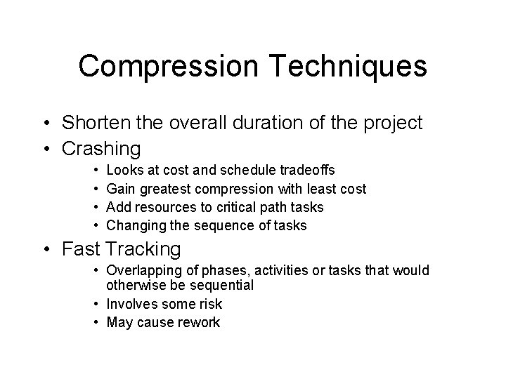 Project Scheduling WBS quick recap Types Process product