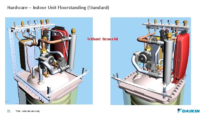 Hardware – Indoor Unit Floorstanding (Standard) Without bizone kit 21 Title - Internal use