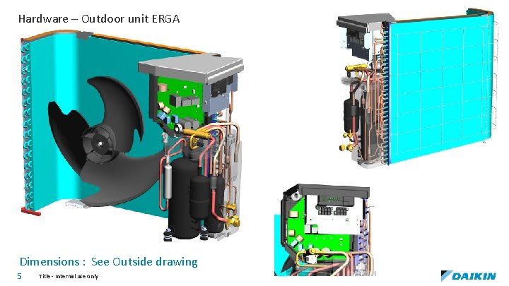 Hardware – Outdoor unit ERGA Dimensions : See Outside drawing 5 Title - Internal