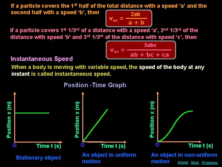 If a particle covers the 1 st half of the total distance with a