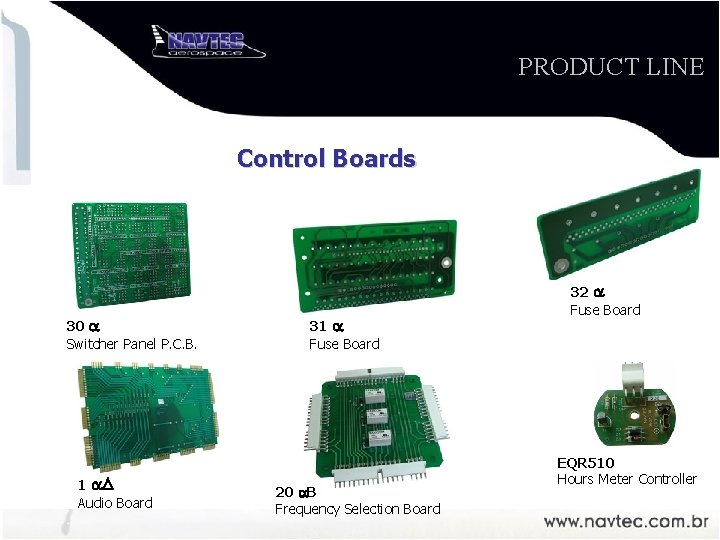 PRODUCT LINE Control Boards 30 Switcher Panel P. C. B. 31 Fuse Board 32