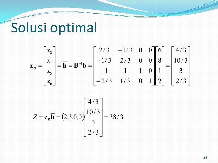 Solusi optimal 26 