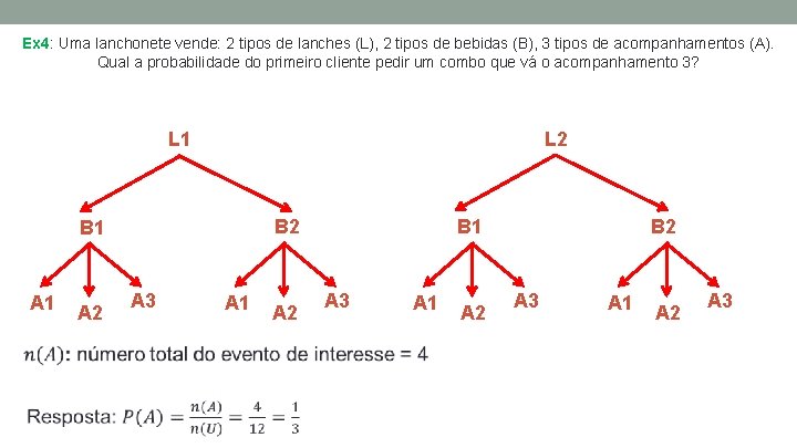 Ex 4: Uma lanchonete vende: 2 tipos de lanches (L), 2 tipos de bebidas