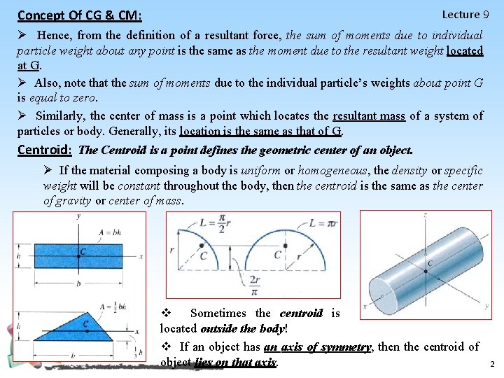 Concept Of CG & CM: Lecture 9 Ø Hence, from the definition of a