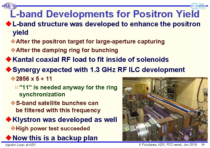 L-band Developments for Positron Yield u L-band structure was developed to enhance the positron