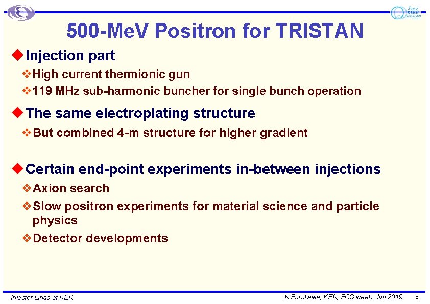 500 -Me. V Positron for TRISTAN u Injection part v. High current thermionic gun