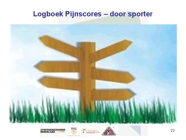 Logboek Pijnscores – door sporter 22 