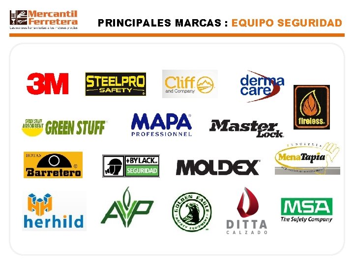 PRINCIPALES MARCAS : EQUIPO SEGURIDAD 26/10/2020 FERNANDO ARIAS 