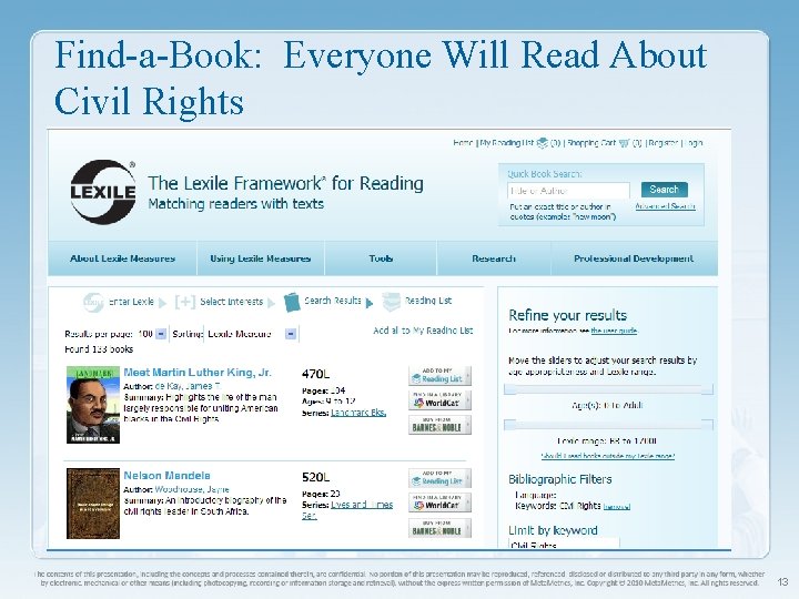 Find-a-Book: Everyone Will Read About Civil Rights 13 