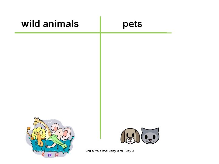 wild animals pets Unit 5 Mole and Baby Bird - Day 3 